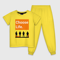 Пижама хлопковая детская Choose Life, цвет: желтый