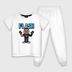 Пижама хлопковая детская Wade - Flash, цвет: белый