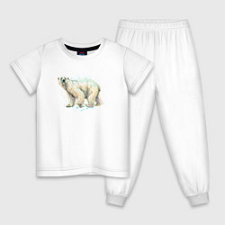 Пижама хлопковая детская Белый медведь, цвет: белый