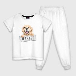 Пижама хлопковая детская Dog Wanted, цвет: белый