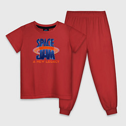 Пижама хлопковая детская Space Jam: A New Legacy, цвет: красный