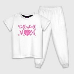 Пижама хлопковая детская Волейбольная мама, цвет: белый
