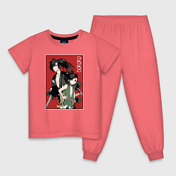 Пижама хлопковая детская Дороро Dororo, цвет: коралловый
