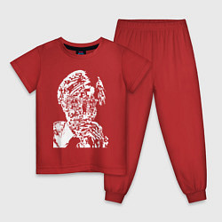 Пижама хлопковая детская Andy Warhol, self-portrait, цвет: красный