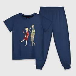 Пижама хлопковая детская ДВА ДРУГА МИККИ И ДРАКЕН, цвет: тёмно-синий