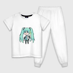 Пижама хлопковая детская Хацуне Мику, цвет: белый