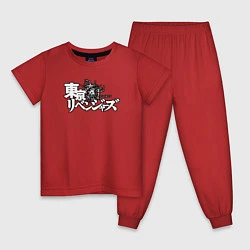 Пижама хлопковая детская Токийские мстители, лого, цвет: красный
