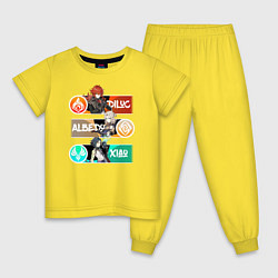 Пижама хлопковая детская GENSHIN IMPACT ГЕРОИ, цвет: желтый