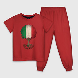 Пижама хлопковая детская Italy Tree, цвет: красный