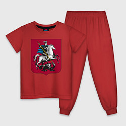 Пижама хлопковая детская Георгий Победоносец - Герб, цвет: красный