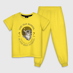 Пижама хлопковая детская Байкерская школа, цвет: желтый