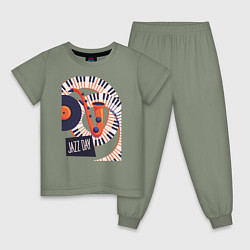 Пижама хлопковая детская Джаз, цвет: авокадо