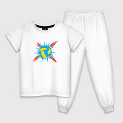 Пижама хлопковая детская Covid Volleyball, цвет: белый