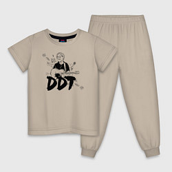 Пижама хлопковая детская DDT Юрий Шевчук, цвет: миндальный