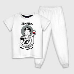 Пижама хлопковая детская ZEMFIRA Земфира, цвет: белый