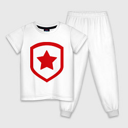 Пижама хлопковая детская Gambit Symbol, цвет: белый
