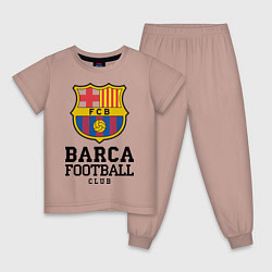 Пижама хлопковая детская Barcelona Football Club, цвет: пыльно-розовый