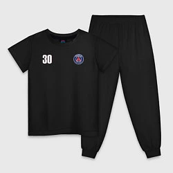 Пижама хлопковая детская PSG Leo Messi 30 New 202223, цвет: черный