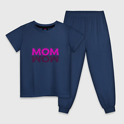 Пижама хлопковая детская MOM, цвет: тёмно-синий