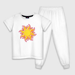 Пижама хлопковая детская Super Sun, цвет: белый