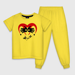 Пижама хлопковая детская Черная метка - Алиса, цвет: желтый