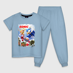 Пижама хлопковая детская SONIC СОНИК Z, цвет: мягкое небо