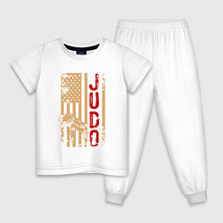 Пижама хлопковая детская USA Judo, цвет: белый