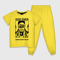 Пижама хлопковая детская Enel God Goro Goro no Mi One Piece, цвет: желтый