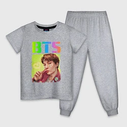 Пижама хлопковая детская BTS БТС Z, цвет: меланж