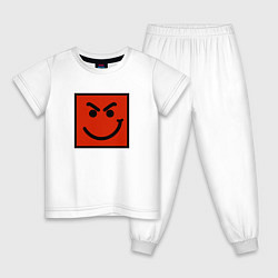 Пижама хлопковая детская BON JOVI HAVE A NICE DAY SMILE LOGO, цвет: белый
