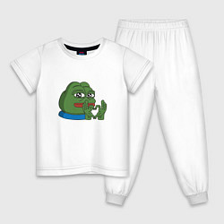 Пижама хлопковая детская Pepe love пепе лов, цвет: белый