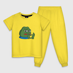Пижама хлопковая детская Pepe love пепе лов, цвет: желтый