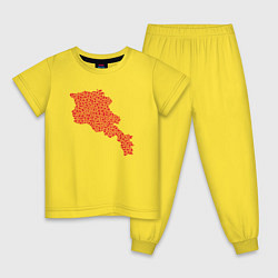Пижама хлопковая детская Red Armenia, цвет: желтый