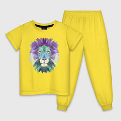 Пижама хлопковая детская Голова льва, цвет: желтый