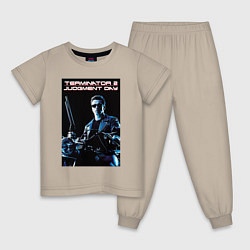 Пижама хлопковая детская Арнольд Шварценеггер, цвет: миндальный