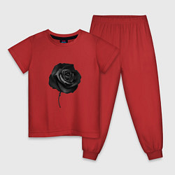 Пижама хлопковая детская Чёрная роза Black rose, цвет: красный