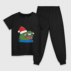 Пижама хлопковая детская Pepe, pepe happy, Пепе хеппи, pepe happy new year, цвет: черный