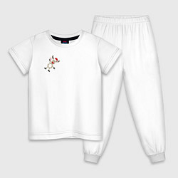 Пижама хлопковая детская Новогодний Олень!, цвет: белый