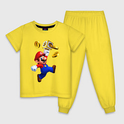 Пижама хлопковая детская Mario cash, цвет: желтый
