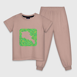 Пижама хлопковая детская Armenia Green, цвет: пыльно-розовый
