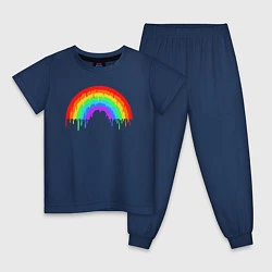 Пижама хлопковая детская Colors of rainbow, цвет: тёмно-синий