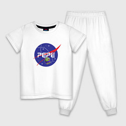 Пижама хлопковая детская Pepe Pepe space Nasa, цвет: белый