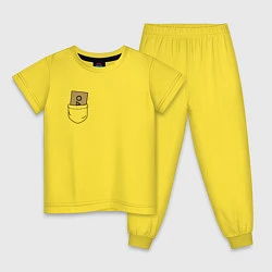 Пижама хлопковая детская Приглашение в Игру Кальмара, цвет: желтый