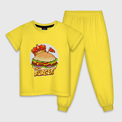 Пижама хлопковая детская Королевский бургер, цвет: желтый