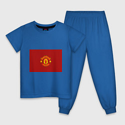 Пижама хлопковая детская Manchester United F C, цвет: синий