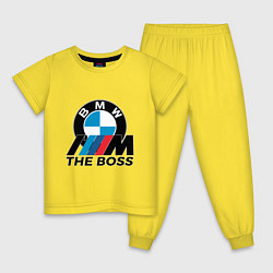 Пижама хлопковая детская BMW BOSS, цвет: желтый