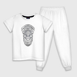 Пижама хлопковая детская Славянские мотивы, цвет: белый