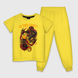 Пижама хлопковая детская Инопланетянин и космонавт, цвет: желтый