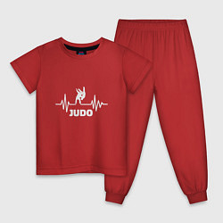 Пижама хлопковая детская Пульс Дзюдо, цвет: красный