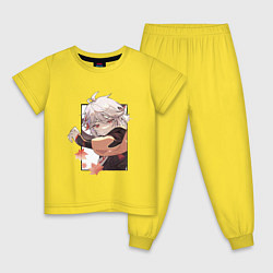 Пижама хлопковая детская Кадзуха в деле, цвет: желтый